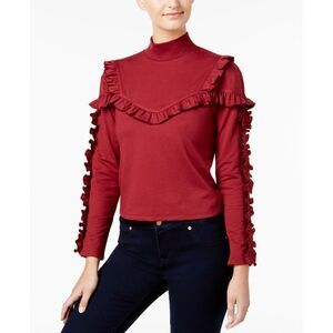 Buffalo David Bitton Ripley Ruffled Mock Neck Top
